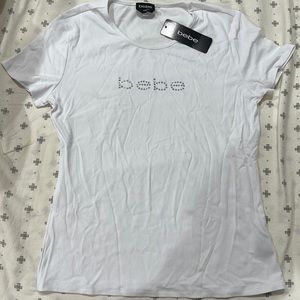 Bebe T shirt NWT Sequin logo